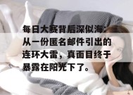 每日大赛背后深似海：从一份匿名邮件引出的连环大雷，真面目终于暴露在阳光下了。
